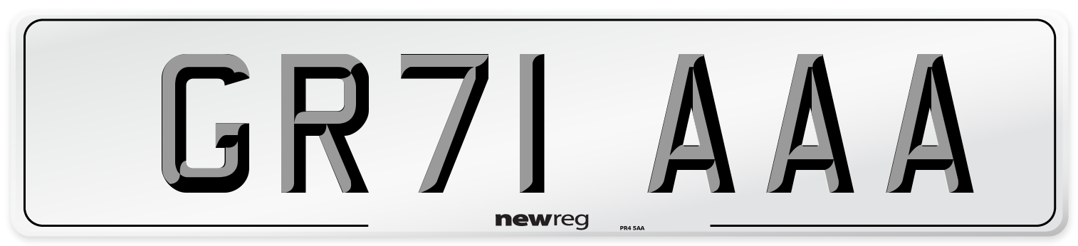 GR71 AAA Number Plate from New Reg